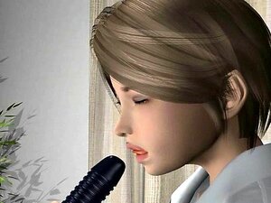 Busige 3D-Cartoon-Hottie masturbiert