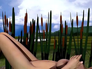 Boner inducera 3D cartoon ingefära babe suger på en utlänningar