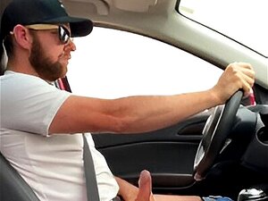 Wichsen Beim Autofahren In Der Öffentlichkeit Mit Cumshot