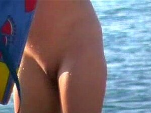 Fleischige strand-nudie, heißes nicht professionelles mädchen auf
