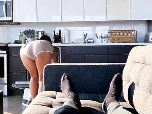 Grote Tieten Exotische Aziatische Wordt Geneukt In De Keuken