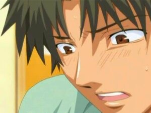 Gefesselte Anime-Gay-Blows und Reiten