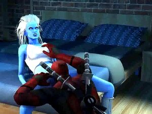 Плава 3D риба се лиже и јебе са Дедпулом