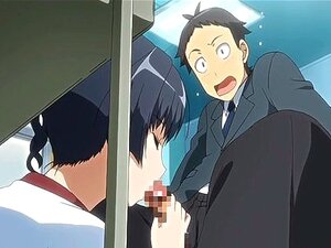 Hentai-Mädchen bläst und wird im College gefickt