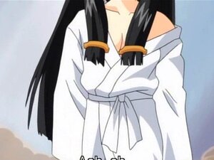Drei nackte Hentai-Mädchen mit Strap-On-Dildo