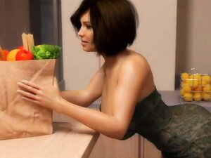 Kurzhaarige 3D-MILF wird vom Stiefsohn gefickt