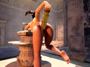 3D-Nymphomanin hält hungernde Löcher gedehnt und befriedigt