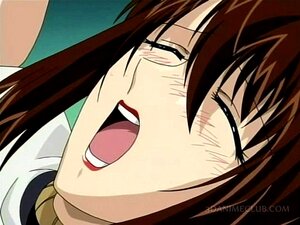 Hentai-Sexsklavin in Seilen, Fotze hart gefingert in der Grotte.